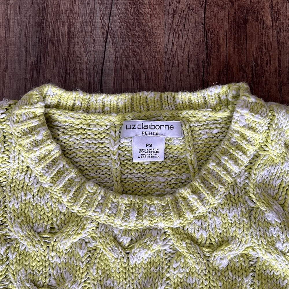 Ombre Liz Claiborne PS Petite Small Cable Sweater - Picture 3 of 6